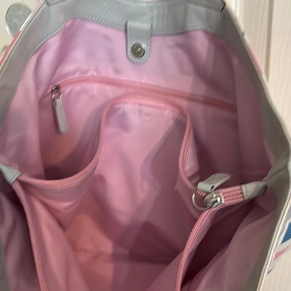 Coach Signature Tote in Pink, Blue, and Gray - Picture 4 of 5